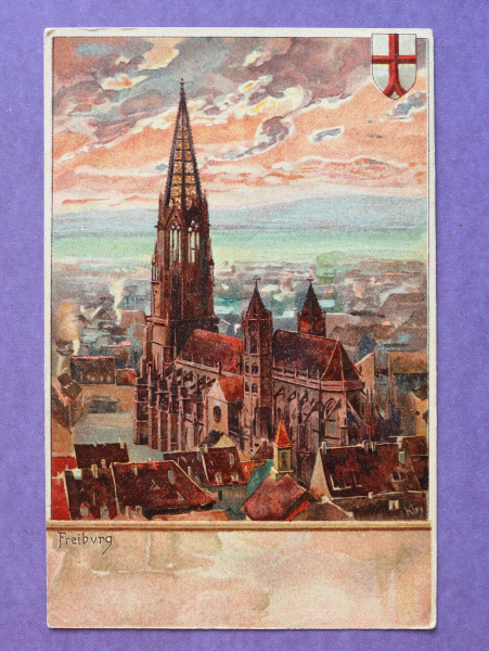 Ansichtskarte Litho AK Freiburg 1929 Kirche Kley Künstlerkarte